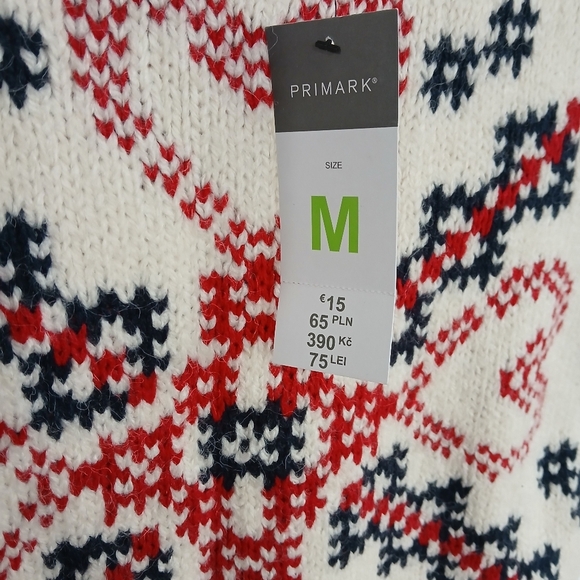 Primark V-Neck Knit Vest NWT Academia Preppy Ski  Granola Girl Size M - Picture 3 of 6